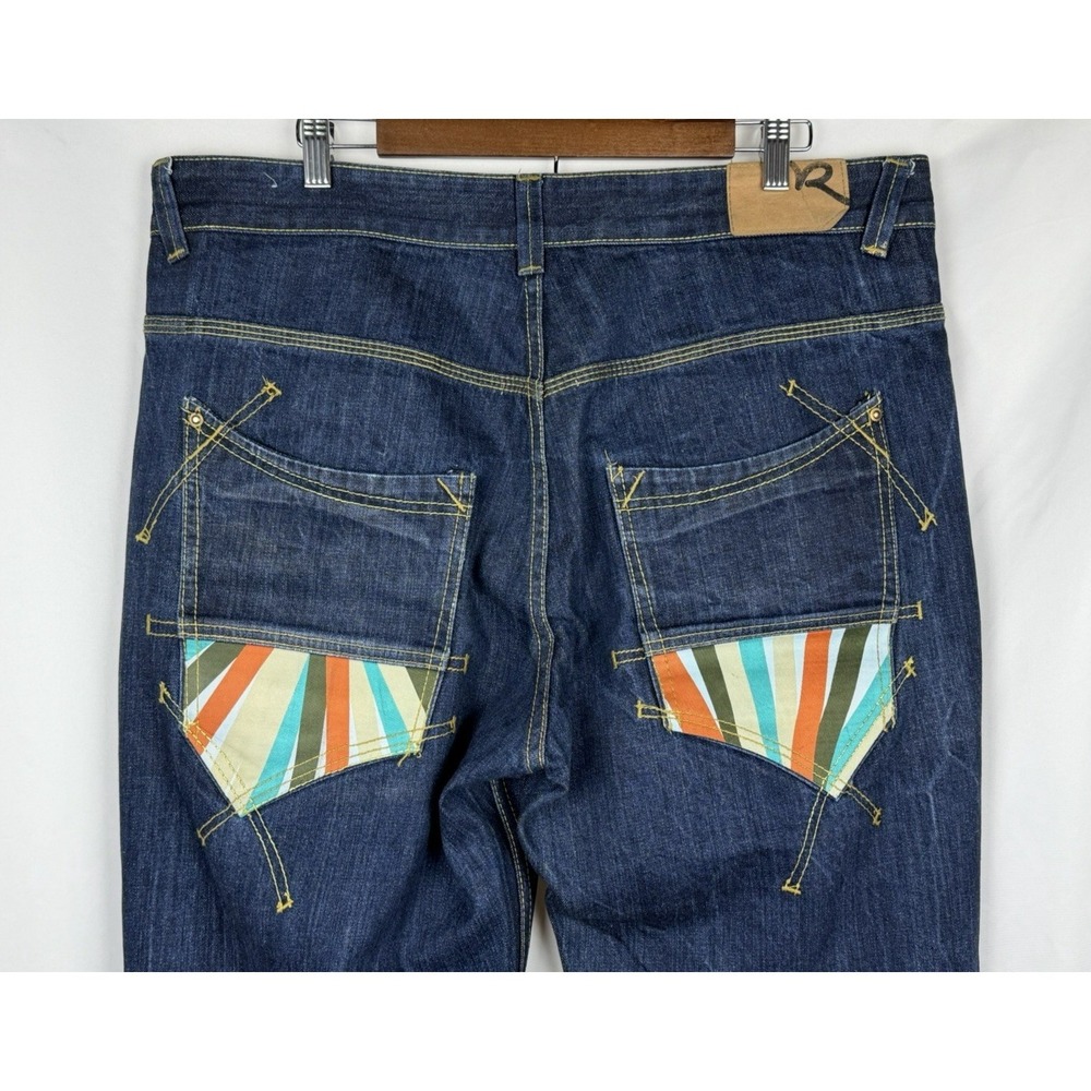 Rocawear Baggy Hip Hop Jeans Sunburst Graphic Y2K Streetwear Skater Mens 40x32.5